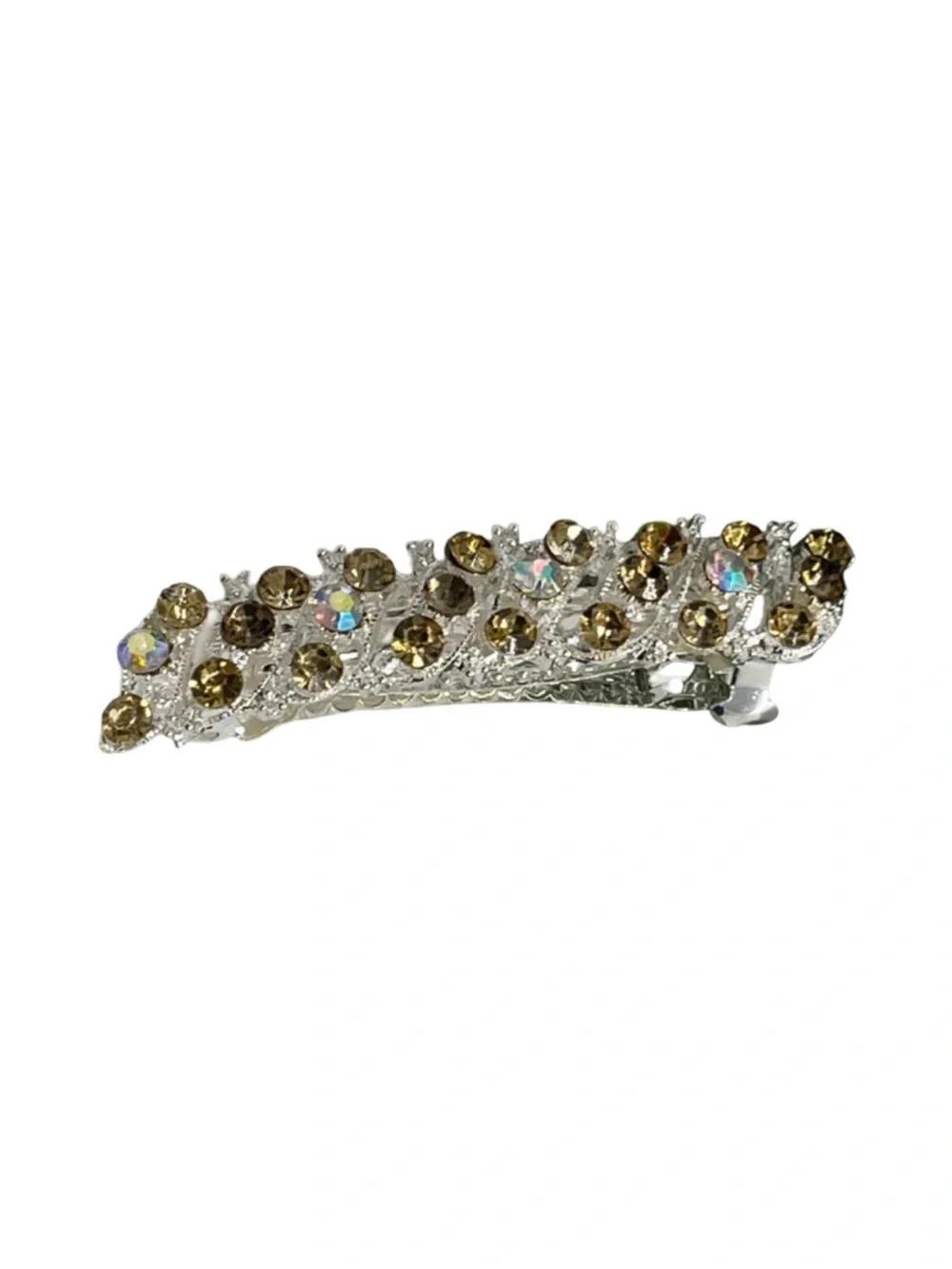 Crystal-Embellished Brown Rhinestone Hair Clip 3.0” FINAL PRICE DROP